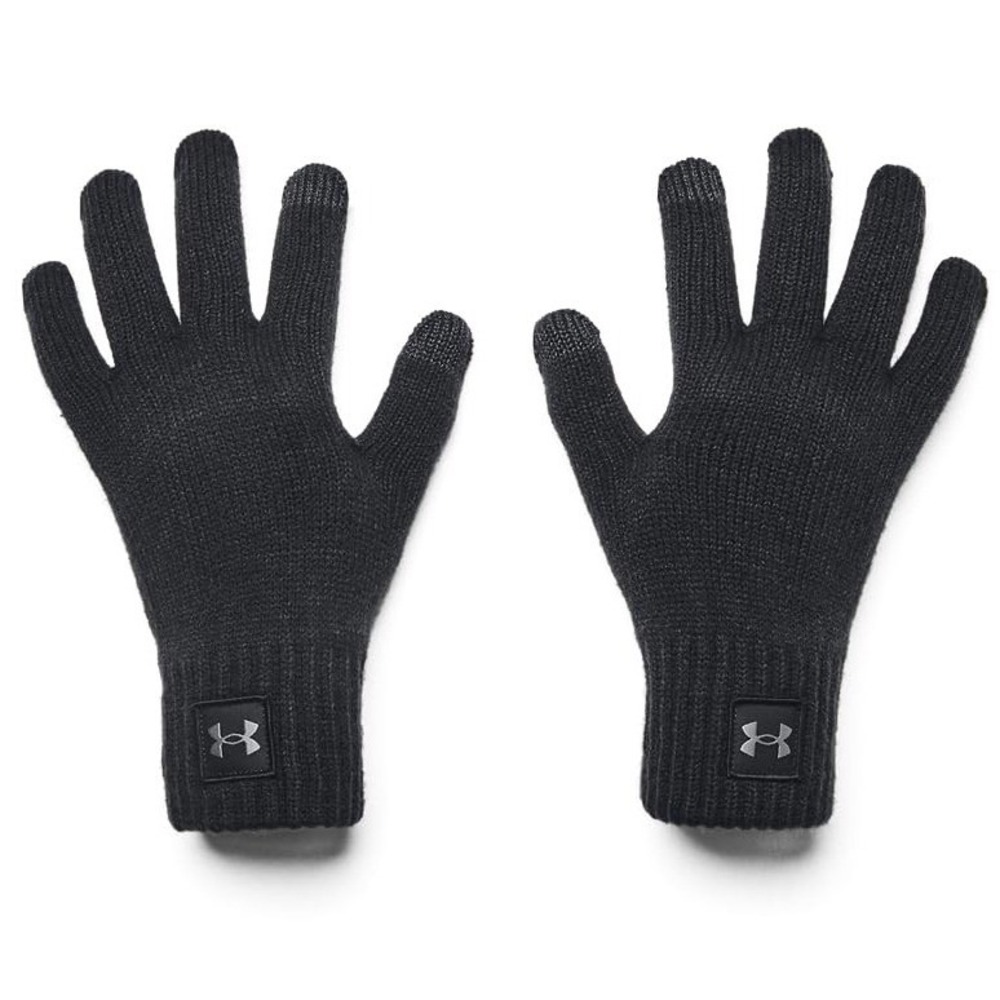 Under Armour Halftime Knit Gloves Mens S/M Black Touch Smartphone Winter 1365963